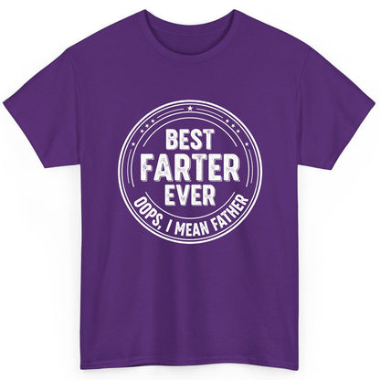 Best Farter Ever Oops, I Mean Father fatherhood T-Shirt Purple product mockup