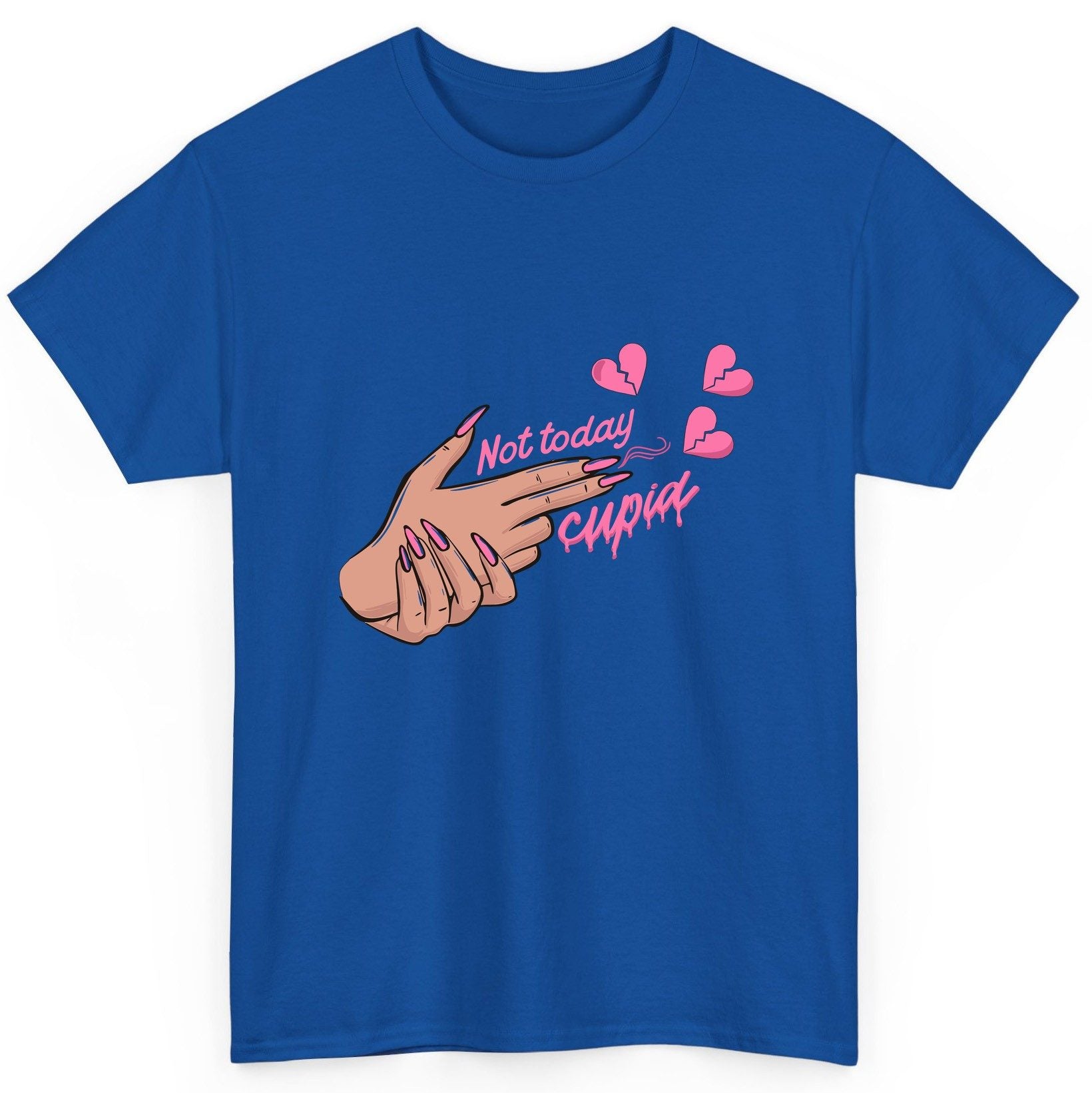 Not Today Cupid anti-Valentine's Day T-Shirt Royal product mockup