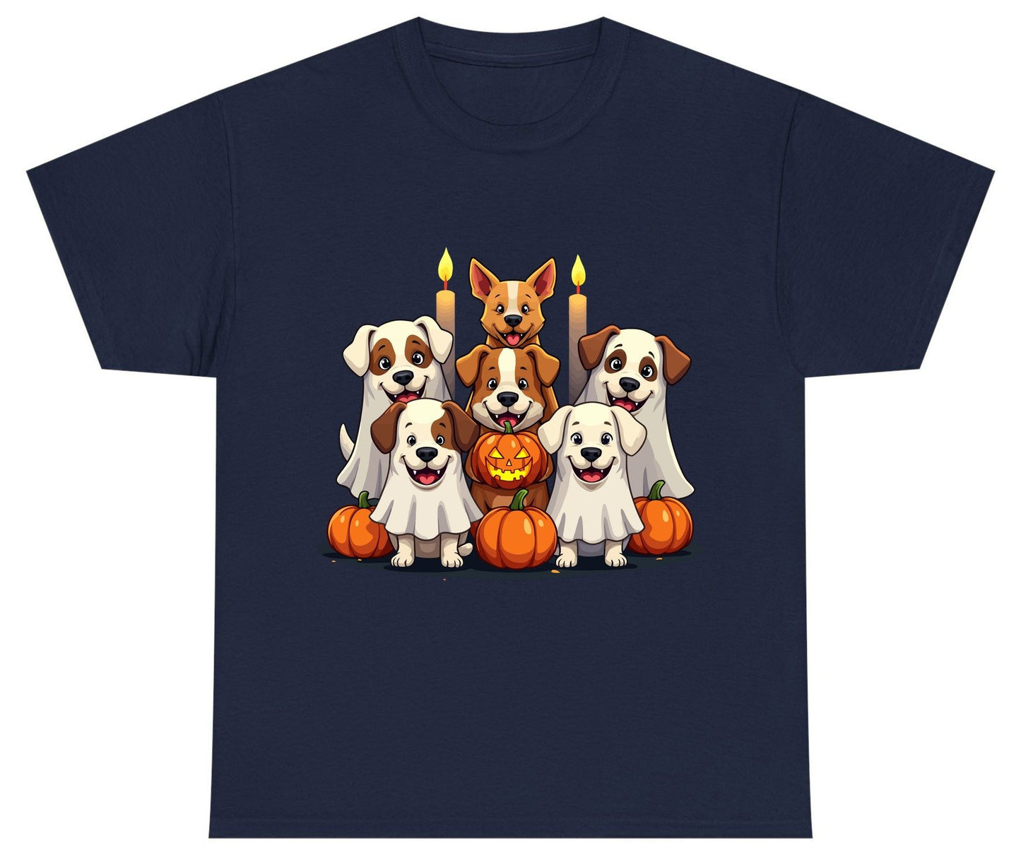 Cute Ghost Dogs Halloween Halloween dogs Youth T-Shirt Navy product mockup