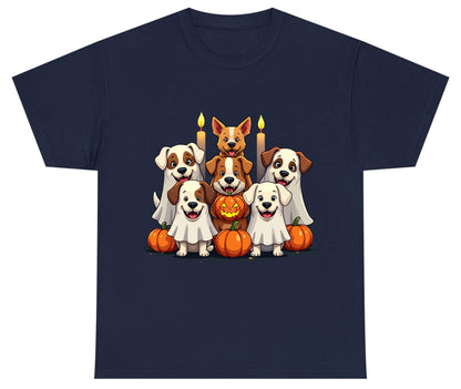 Cute Ghost Dogs Halloween Halloween dogs Youth T-Shirt Navy product mockup