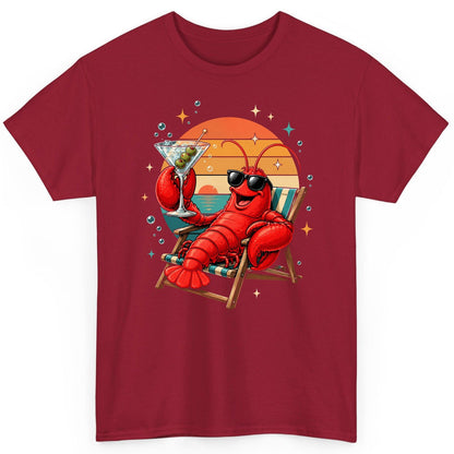 Funny Lobster Drinking Martini lobster T-Shirt Cardinal Red product mockup