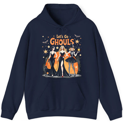 Let's Go Ghouls Halloween women Hoodie Navy product mockup