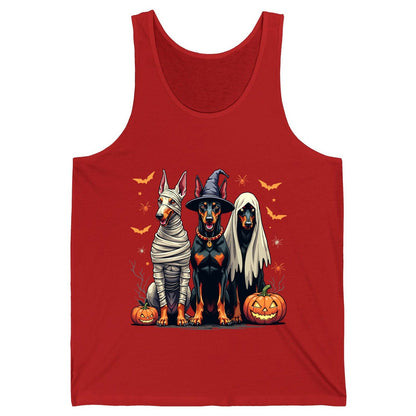 Halloween Doberman Trio doberman pinscher Tank Top Red product mockup