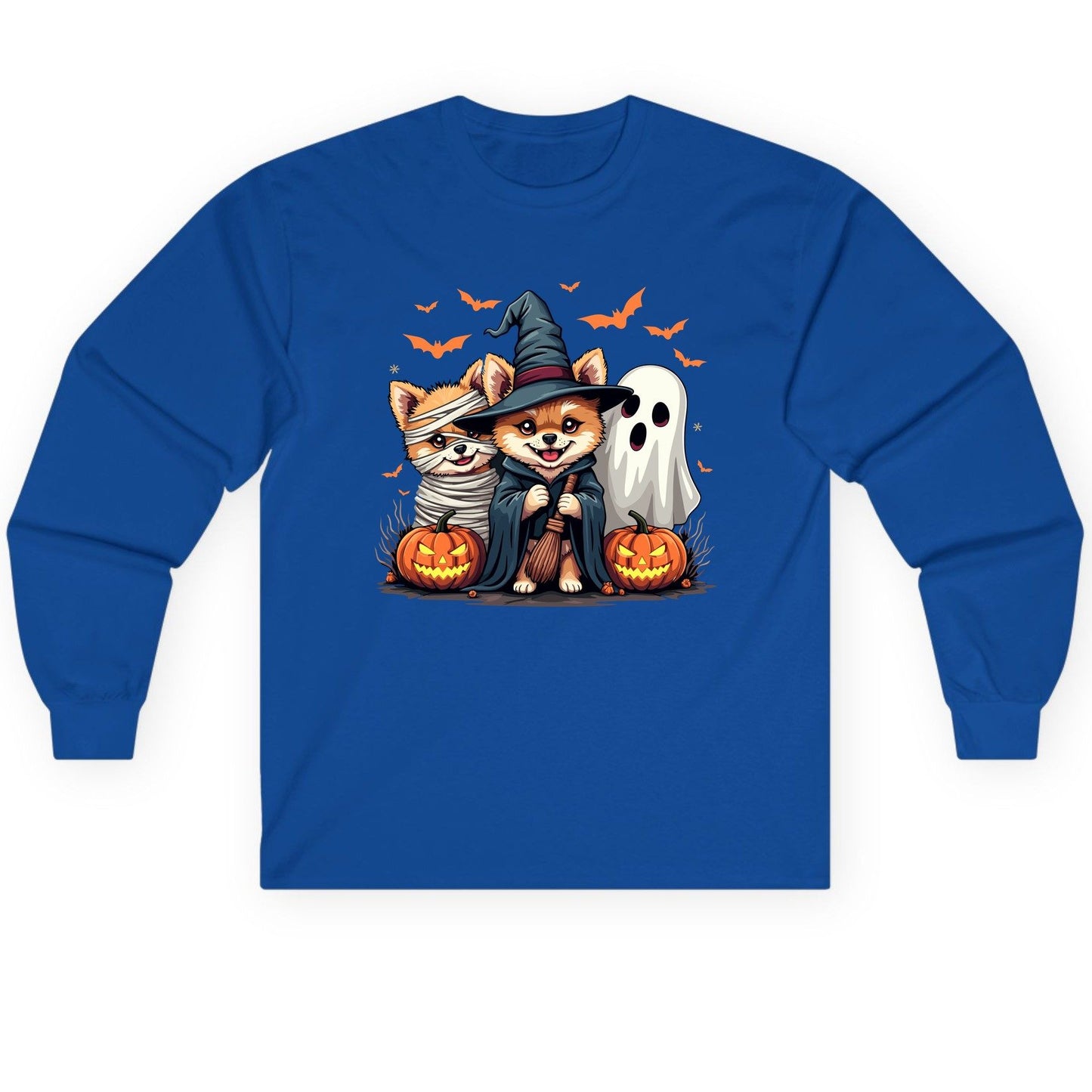 Cute Halloween Corgi Dogs Halloween corgis Long Sleeve Tee Royal product mockup