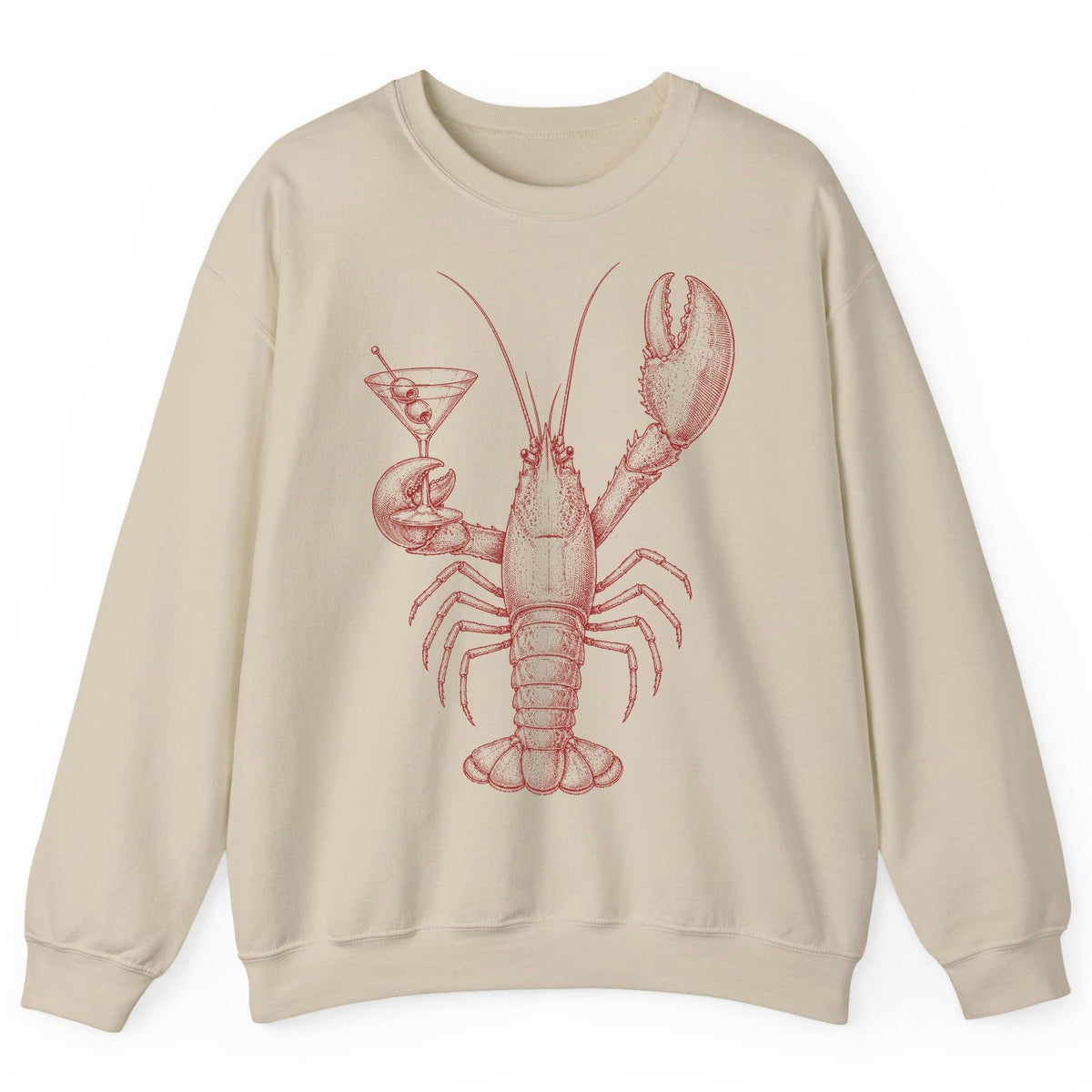 Vintage Lobster Martini lobster Sweatshirt Sand product mockup