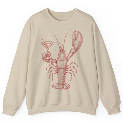 Vintage Lobster Martini lobster Sweatshirt Sand product mockup