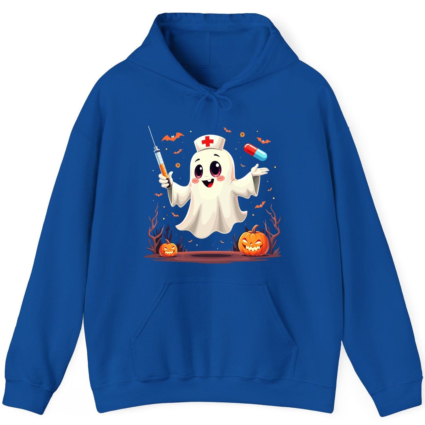 Cute Ghost Nurse Halloween ghost nurse Hoodie Royal product mockup