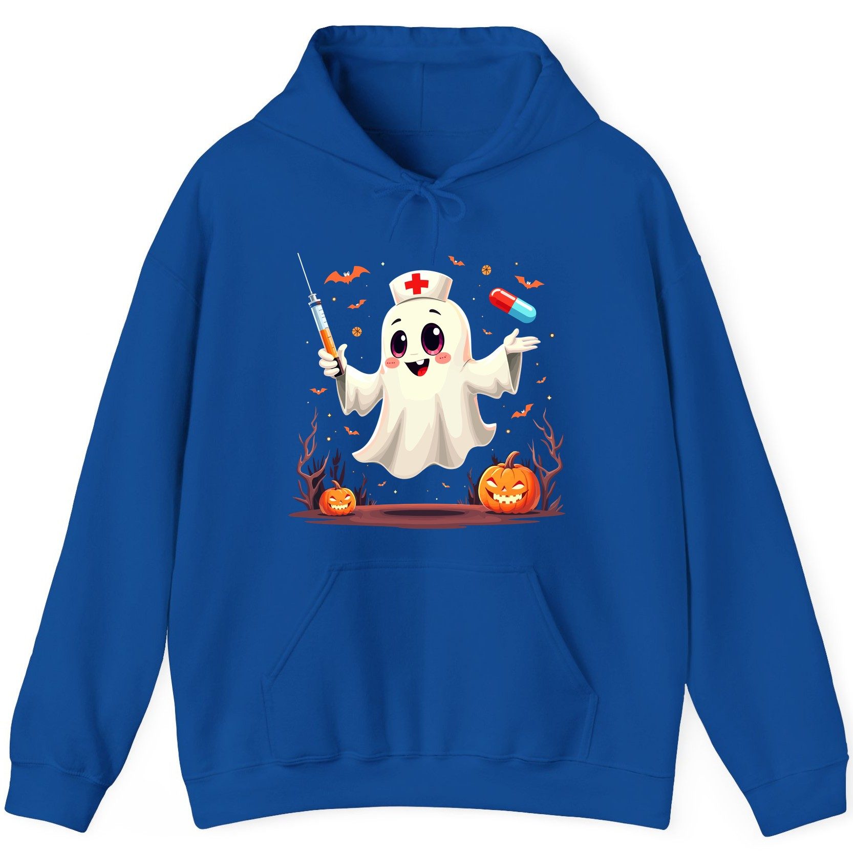 Cute Ghost Nurse Halloween ghost nurse Hoodie Royal product mockup