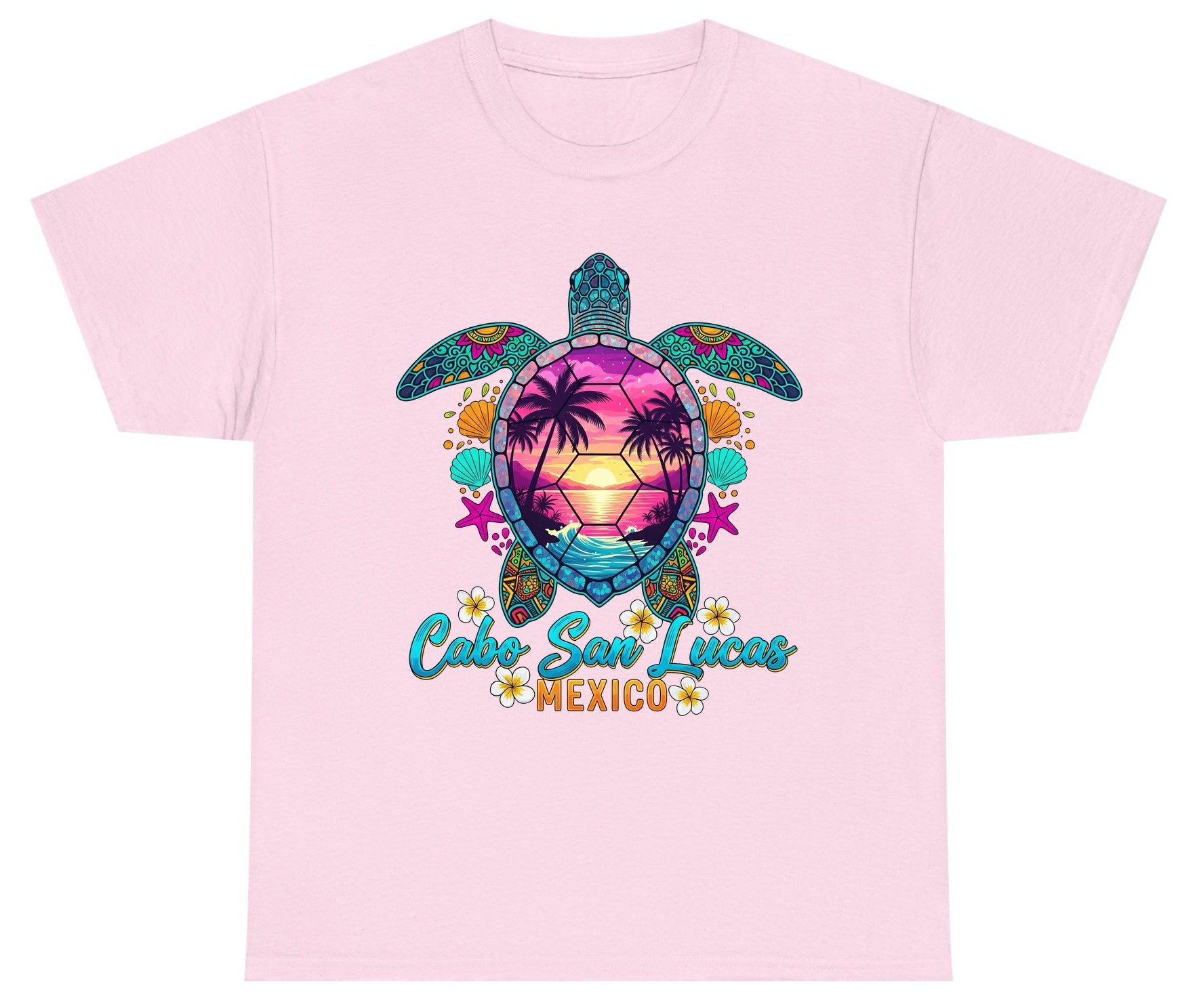 Cabo San Lucas Mexico sea turtle Youth T-Shirt Light Pink product mockup