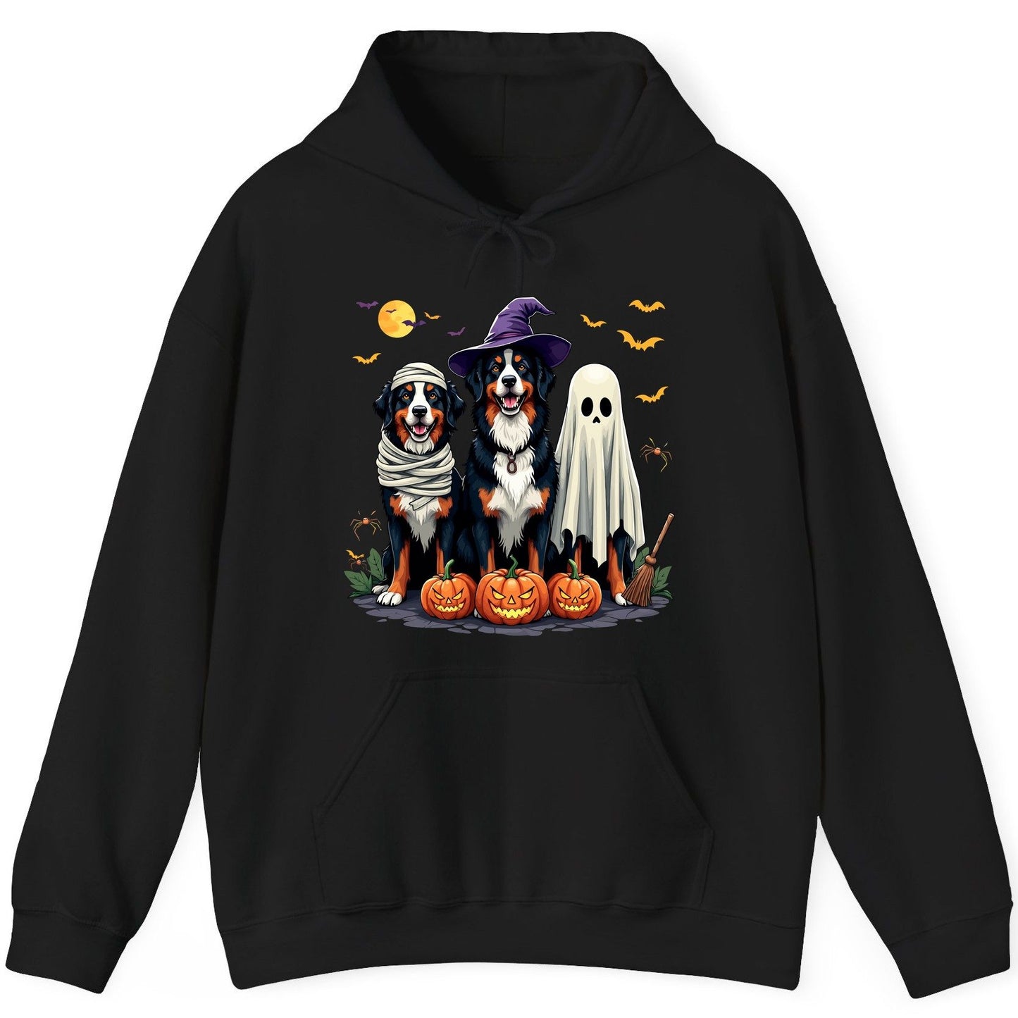 Halloween Bernese Mountain Dogs bernese mountain dog Hoodie Black product mockup