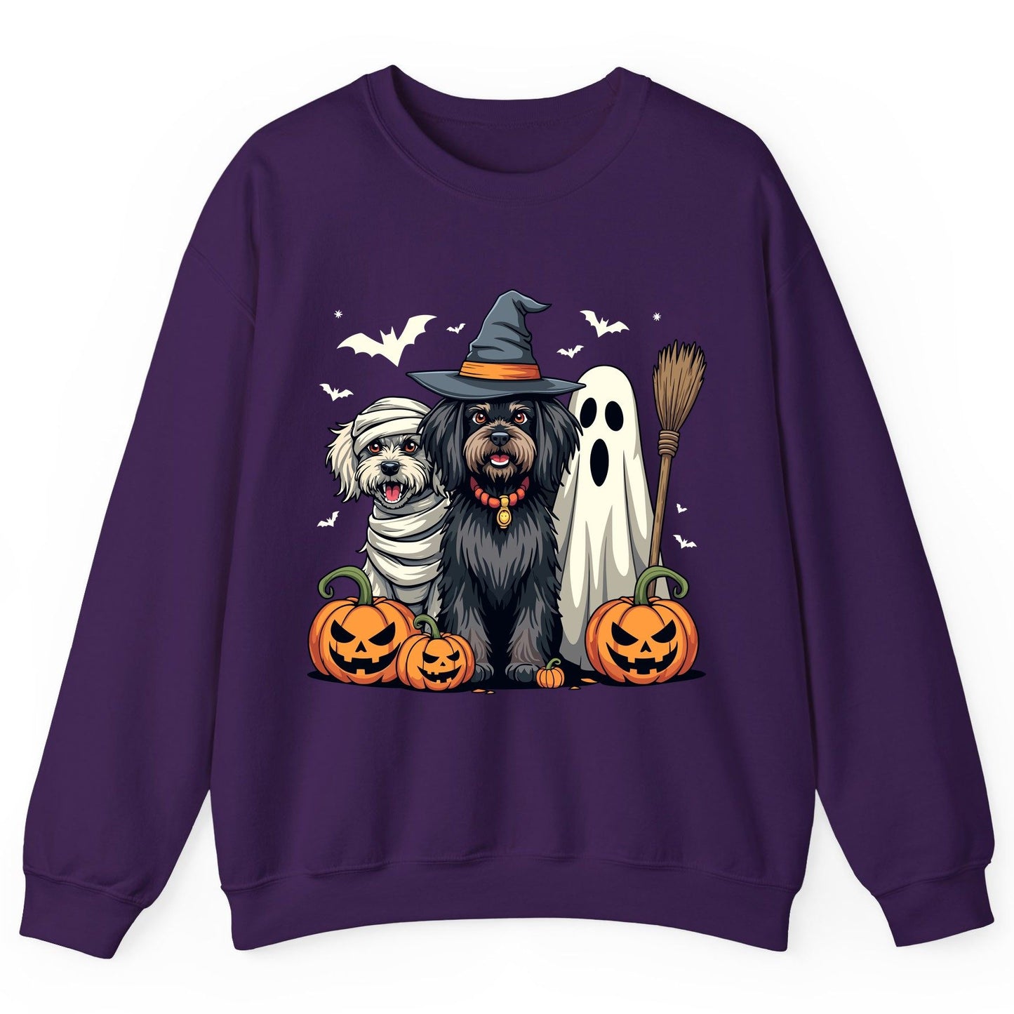 Halloween Dogs in Costumes Halloween dogs Sweatshirt Purple product mockup