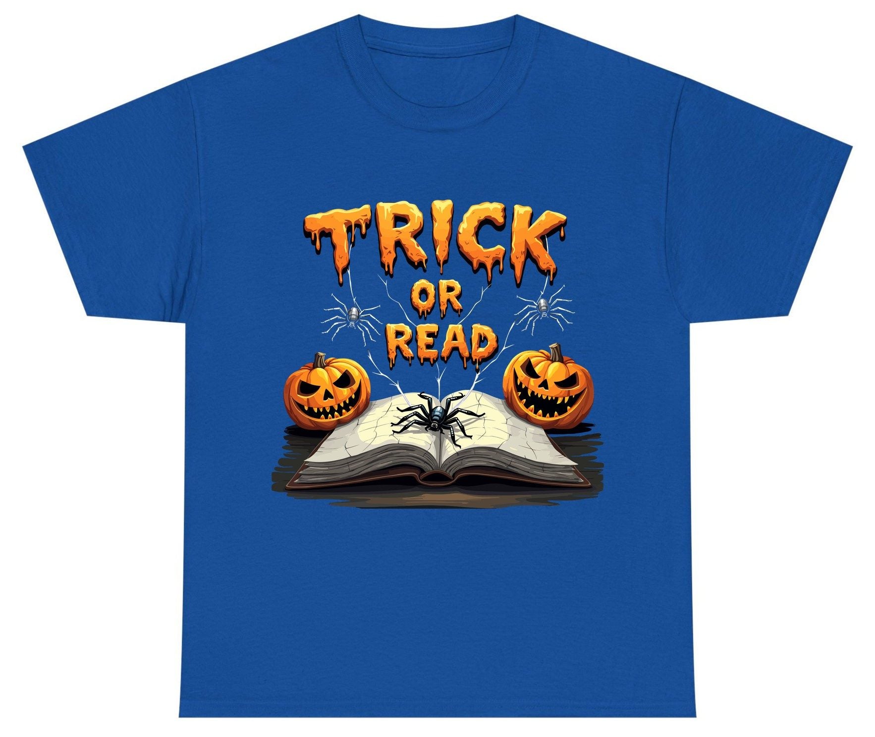 Trick or Read Halloween reading Youth T-Shirt Royal product mockup