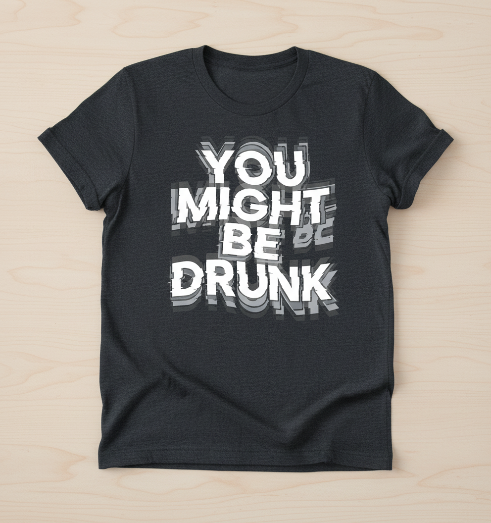 You Might Be Drunk Funny Drinking Quote T-Shirt - Dark Heather