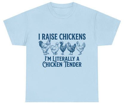 I Raise Chickens I'm Literally a Chicken Tender chicken farming Youth T-Shirt Light Blue product mockup