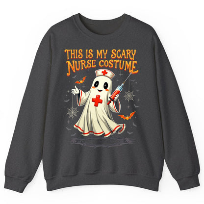 This Is My Scary Nurse Costume Halloween ghost nurse Sweatshirt Dark Heather product mockup