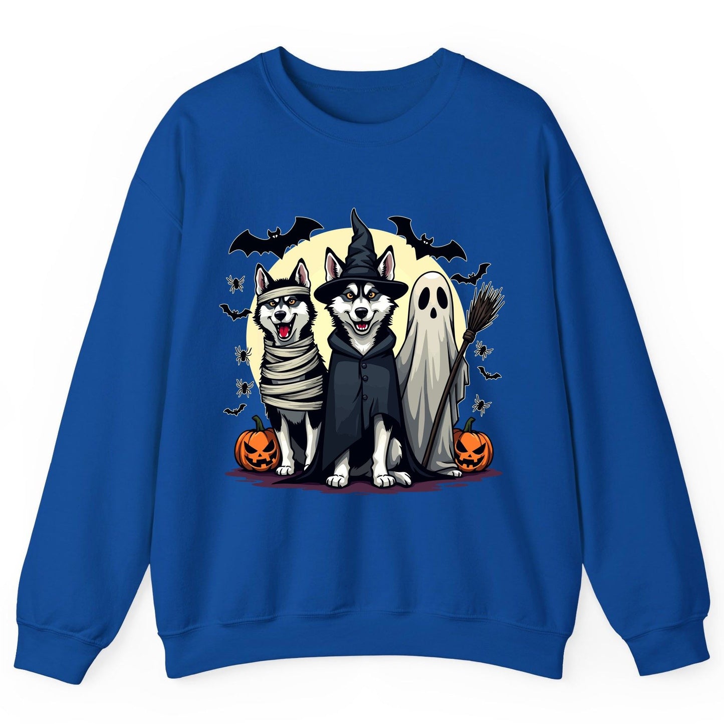 Halloween Huskies in Costumes Halloween huskies Sweatshirt Royal product mockup