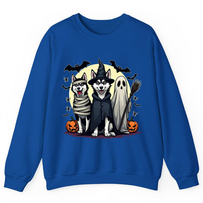 Halloween Huskies in Costumes Halloween huskies Sweatshirt Royal product mockup