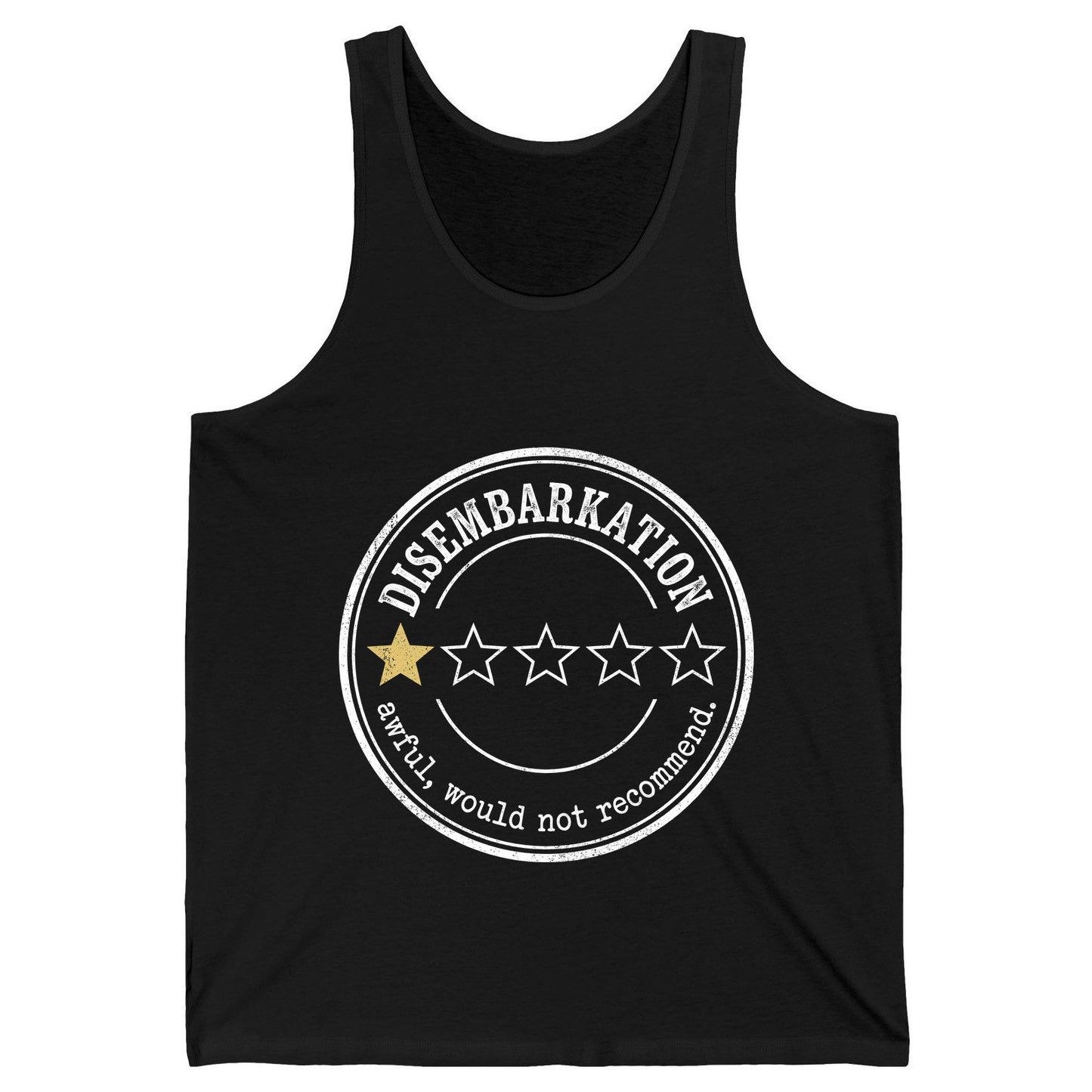Disembarkation Awful, Would Not Recommend cruise disembarkation Tank Top Black product mockup