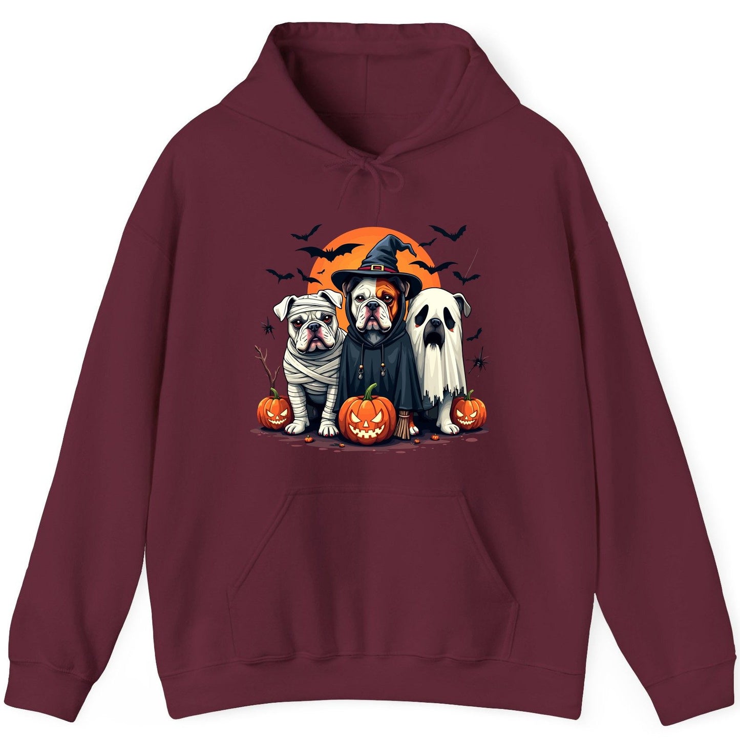 Halloween Bulldogs Costumes Halloween bulldogs Hoodie Maroon product mockup