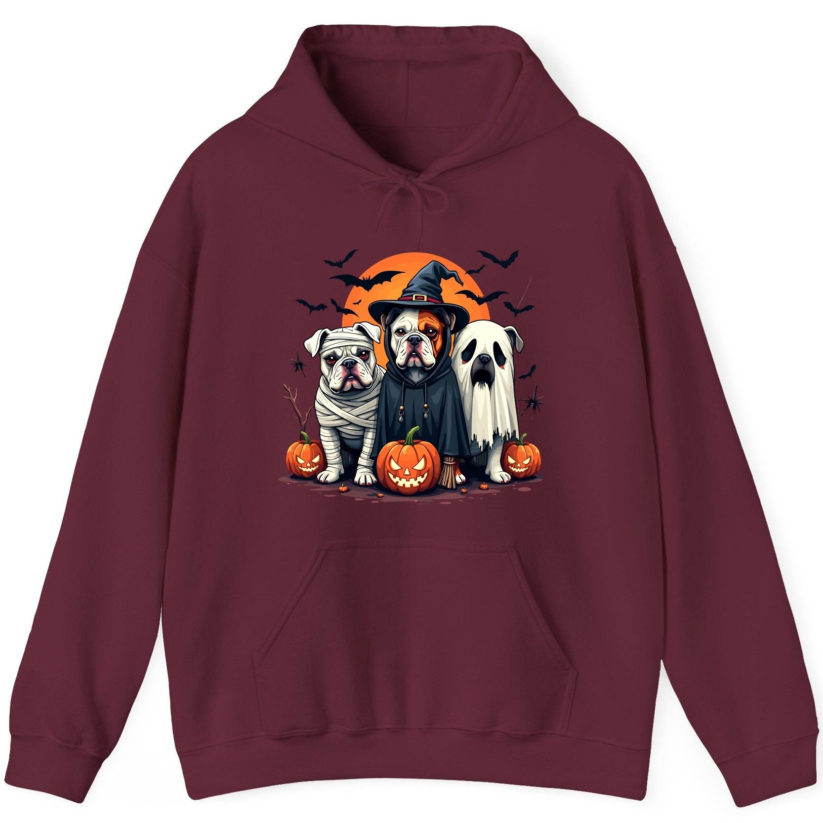 Halloween Bulldogs Costumes Halloween bulldogs Hoodie Maroon product mockup