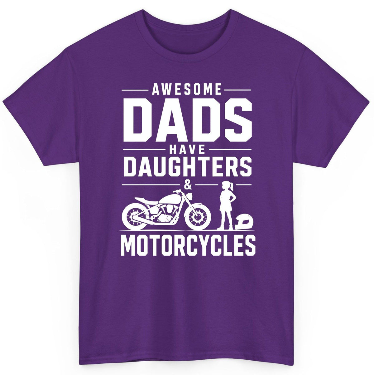 Awesome Dads Have Daughters & Motorcycles motorcycle dad T-Shirt Purple product mockup