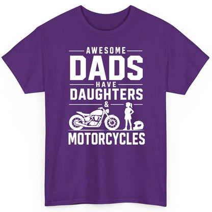 Awesome Dads Have Daughters & Motorcycles motorcycle dad T-Shirt Purple product mockup
