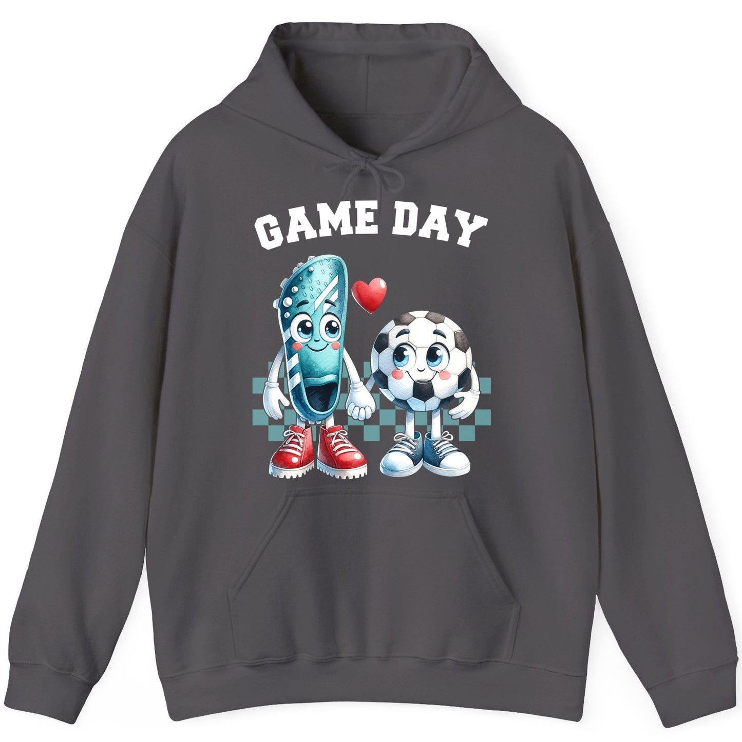 Game Day soccer Hoodie Charcoal product mockup