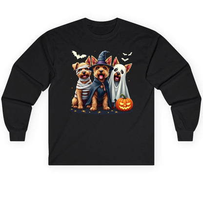 Cute Dogs Halloween Costumes dogs in Halloween costumes Long Sleeve Tee Black product mockup