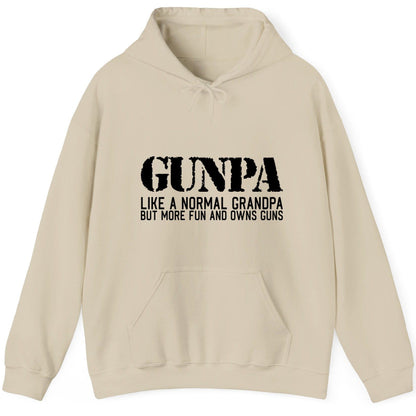 Gunpa Like a Normal Grandpa but More Fun and Owns Guns gun owning grandpa Hoodie Sand product mockup