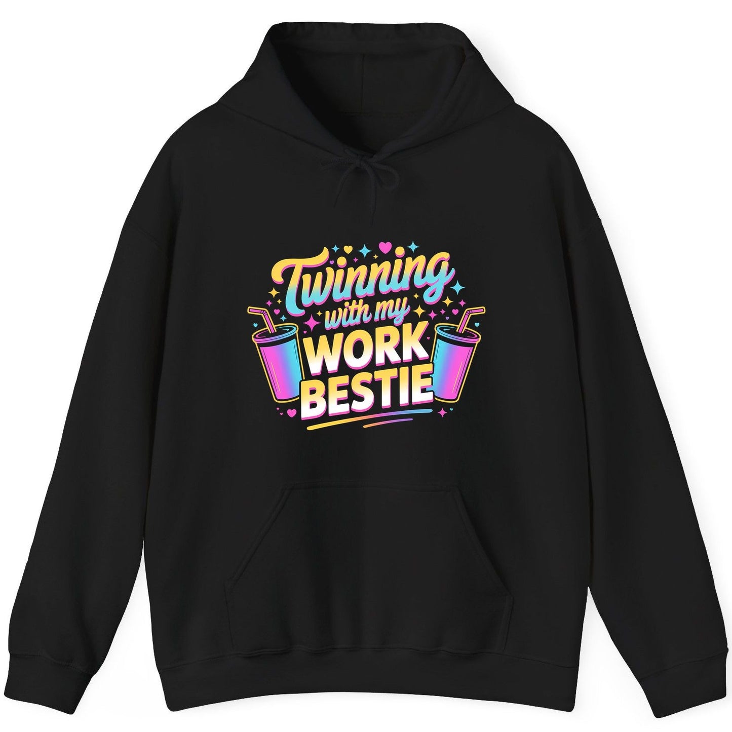 Twinning with My Work Bestie work friendship Hoodie Black product mockup