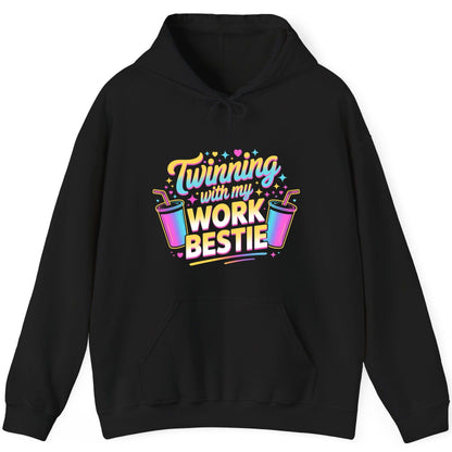 Twinning with My Work Bestie work friendship Hoodie Black product mockup