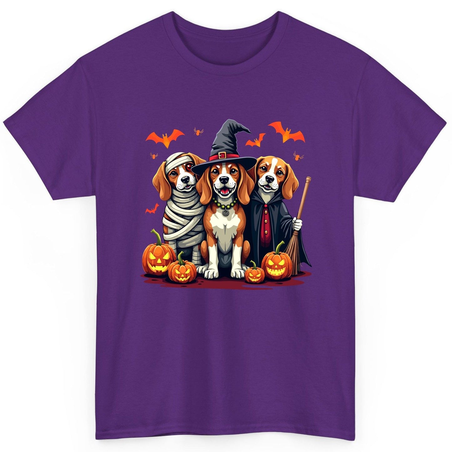 Halloween Beagles Costume beagles in Halloween costumes T-Shirt Purple product mockup