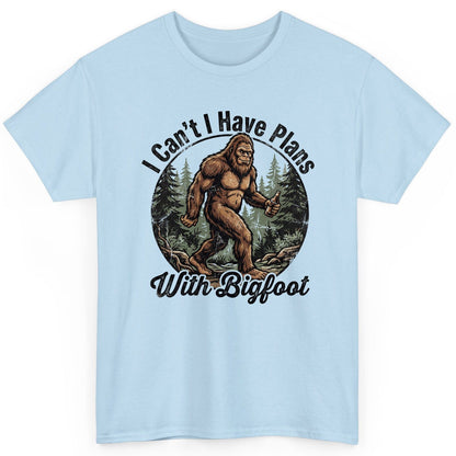I Can't I Have Plans with Bigfoot bigfoot T-Shirt Light Blue product mockup