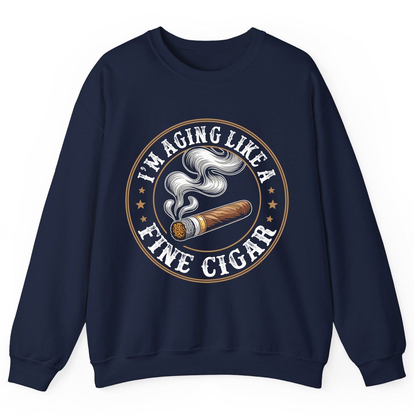 I'm Aging Like a Fine Cigar cigar smoking Sweatshirt Navy product mockup