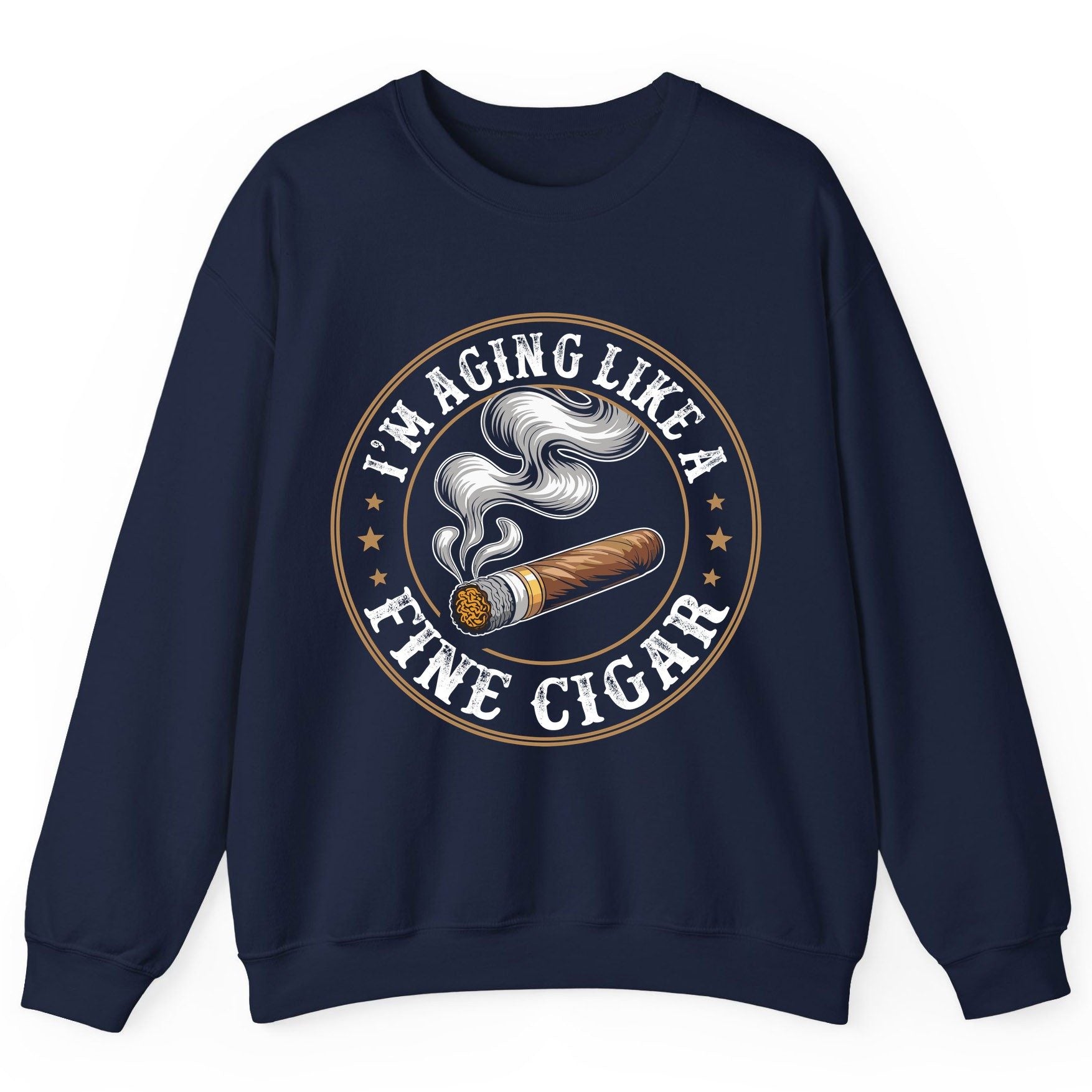 I'm Aging Like a Fine Cigar cigar smoking Sweatshirt Navy product mockup