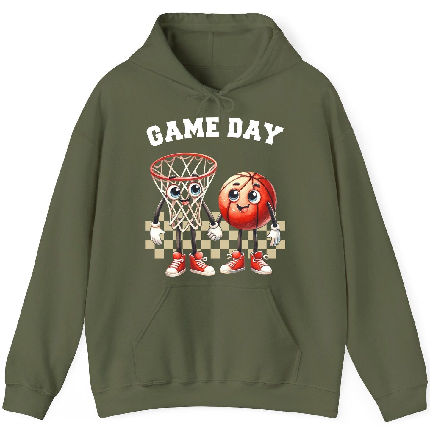 Game Day basketball Hoodie Military Green product mockup