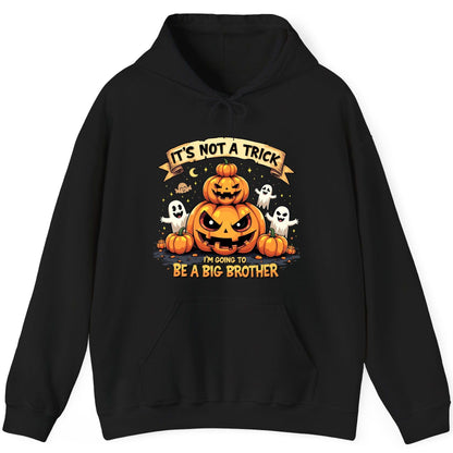 It's Not a Trick I'm Going to Be a Big Brother Halloween pregnancy announcement Hoodie Black product mockup