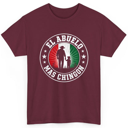 El Abuelo Mas Chingon mexican grandfather T-Shirt Maroon product mockup