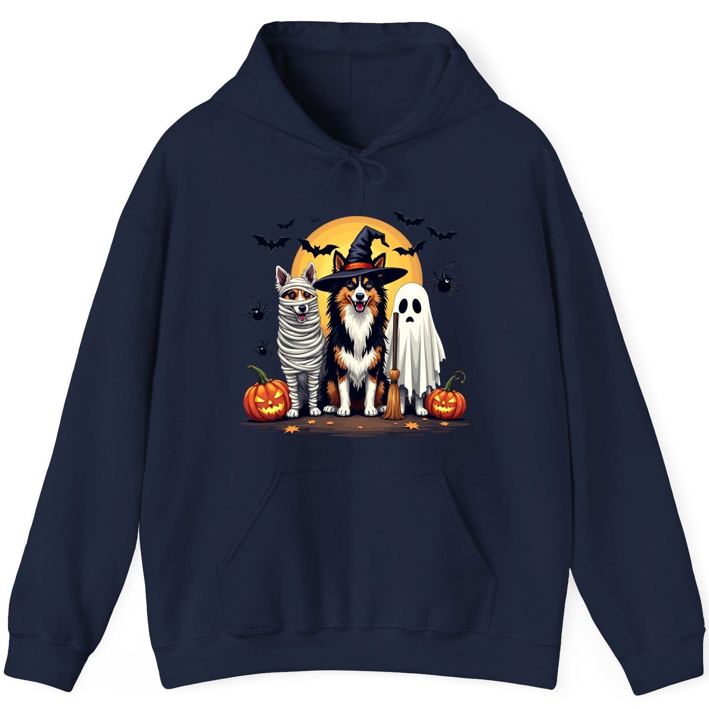 Halloween Dogs in Costumes Halloween dogs Hoodie Navy product mockup