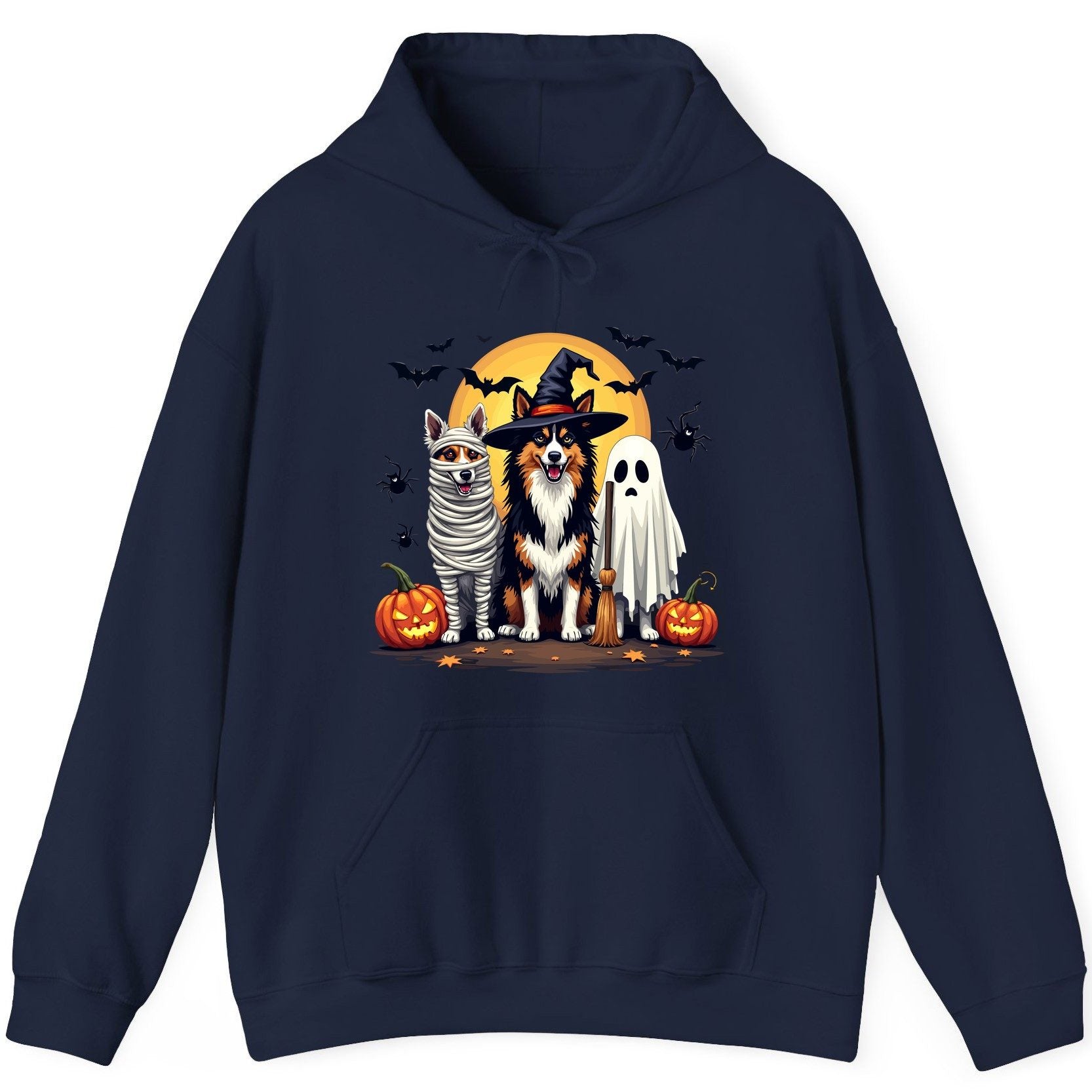 Halloween Dogs in Costumes Halloween dogs Hoodie Navy product mockup