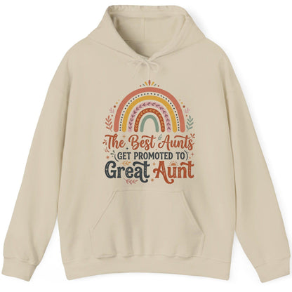 The Best Aunts GET Promoted TO Great Aunt Hoodie - product mockup - Sand