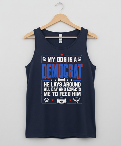 My Dog Is A Democrat Funny Political Dog Lover Design Tank Top - Navy