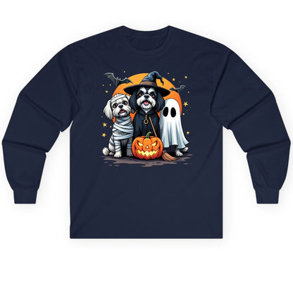 Halloween Dogs Costumes Halloween dogs Long Sleeve Tee Navy product mockup