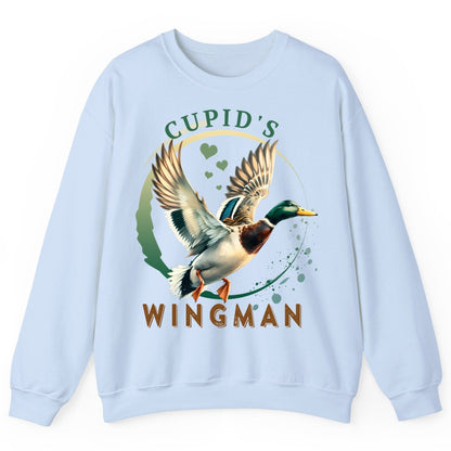 Cupid's Wingman mallard duck Sweatshirt Light Blue product mockup