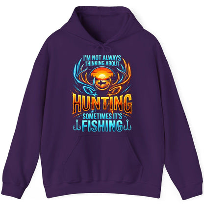 I'm Not Always Thinking About Hunting Sometimes It's Fishing hunting and fishing Hoodie Purple product mockup