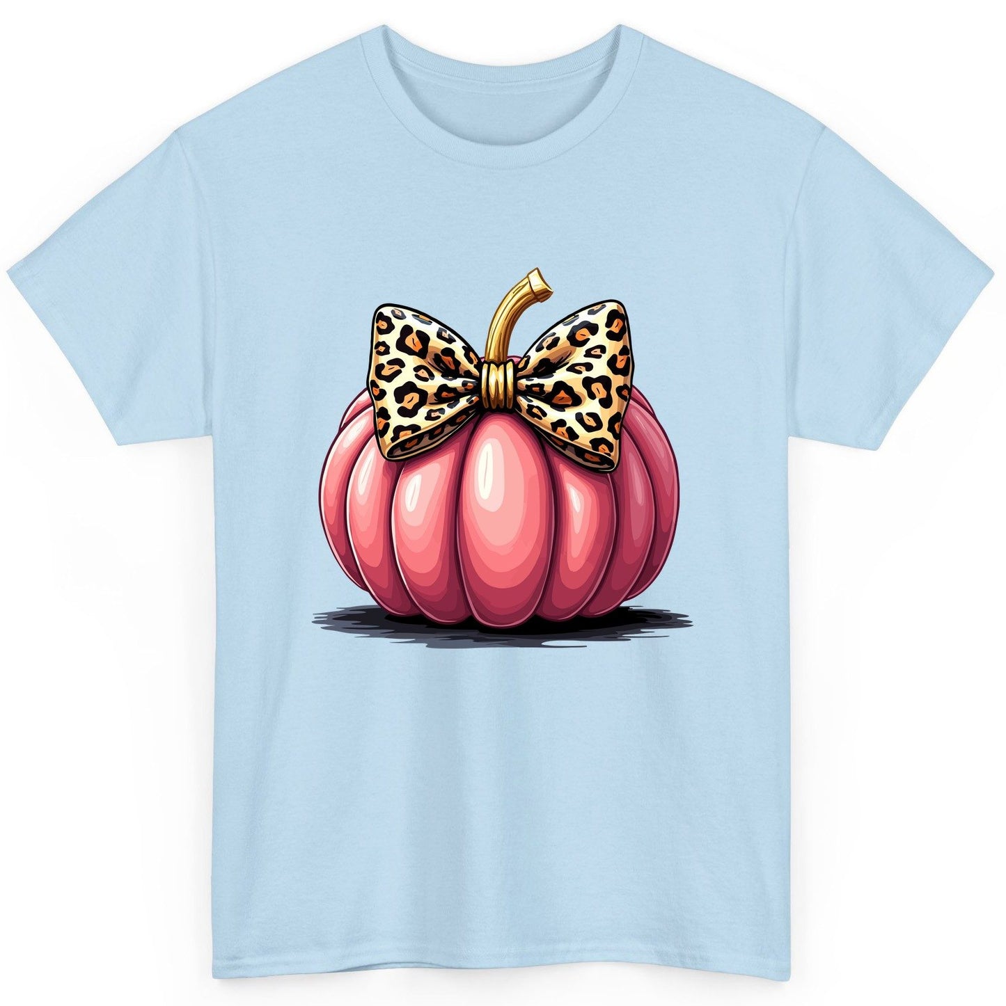 Pink Leopard Pumpkin pink pumpkin T-Shirt Light Blue product mockup
