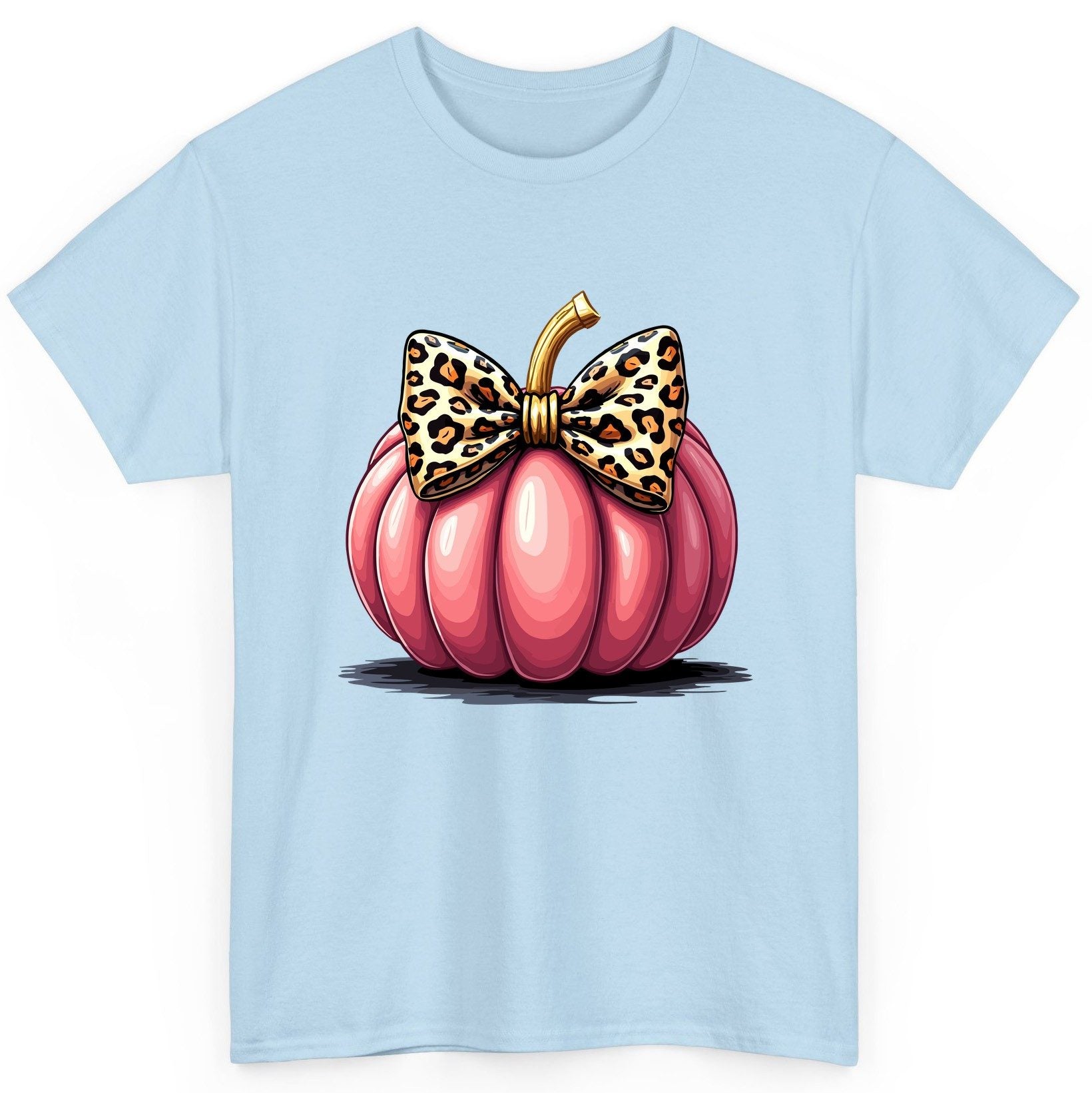 Pink Leopard Pumpkin pink pumpkin T-Shirt Light Blue product mockup