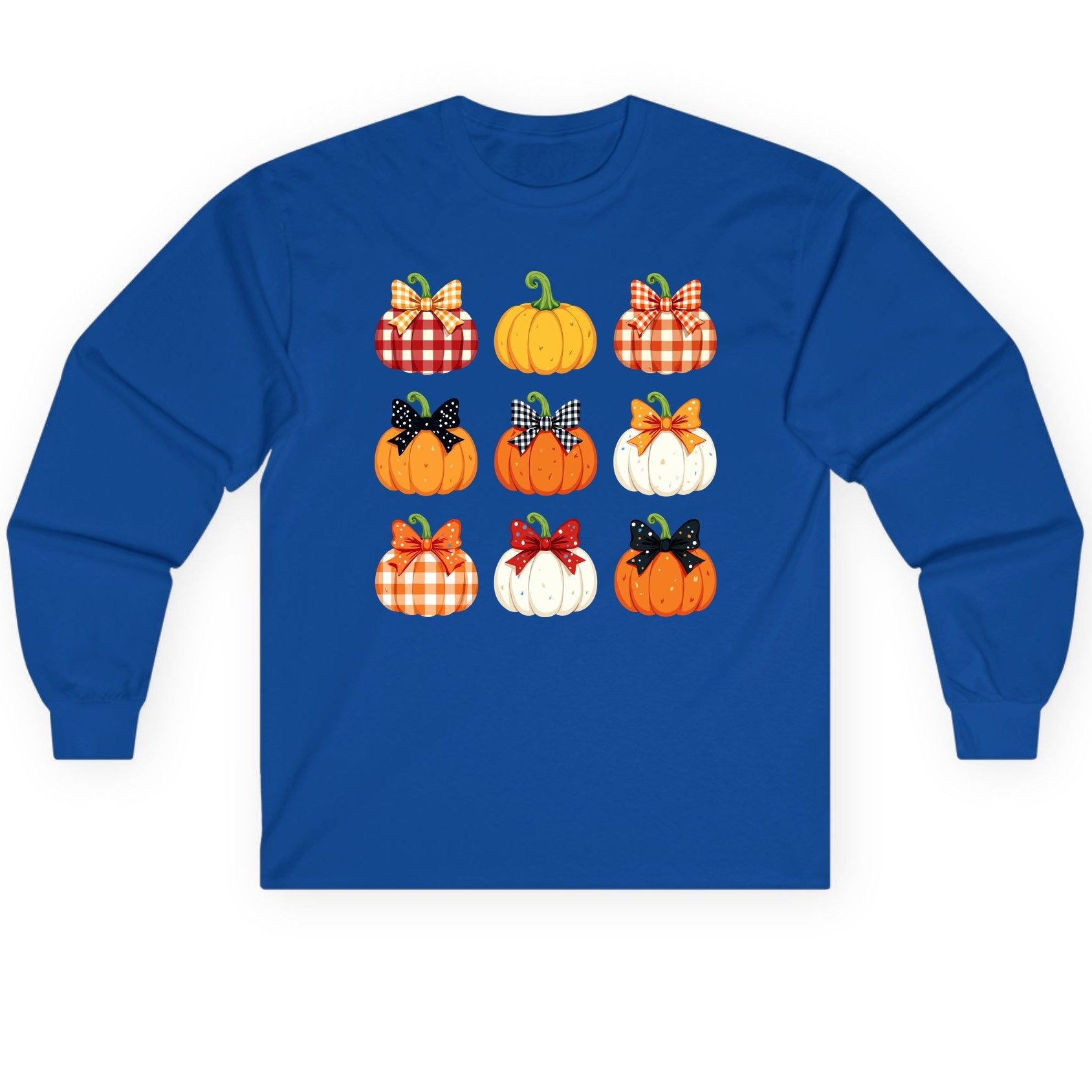 Decorative Fall Pumpkins fall pumpkins Long Sleeve Tee Royal product mockup