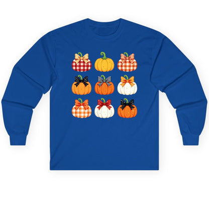 Decorative Fall Pumpkins fall pumpkins Long Sleeve Tee Royal product mockup