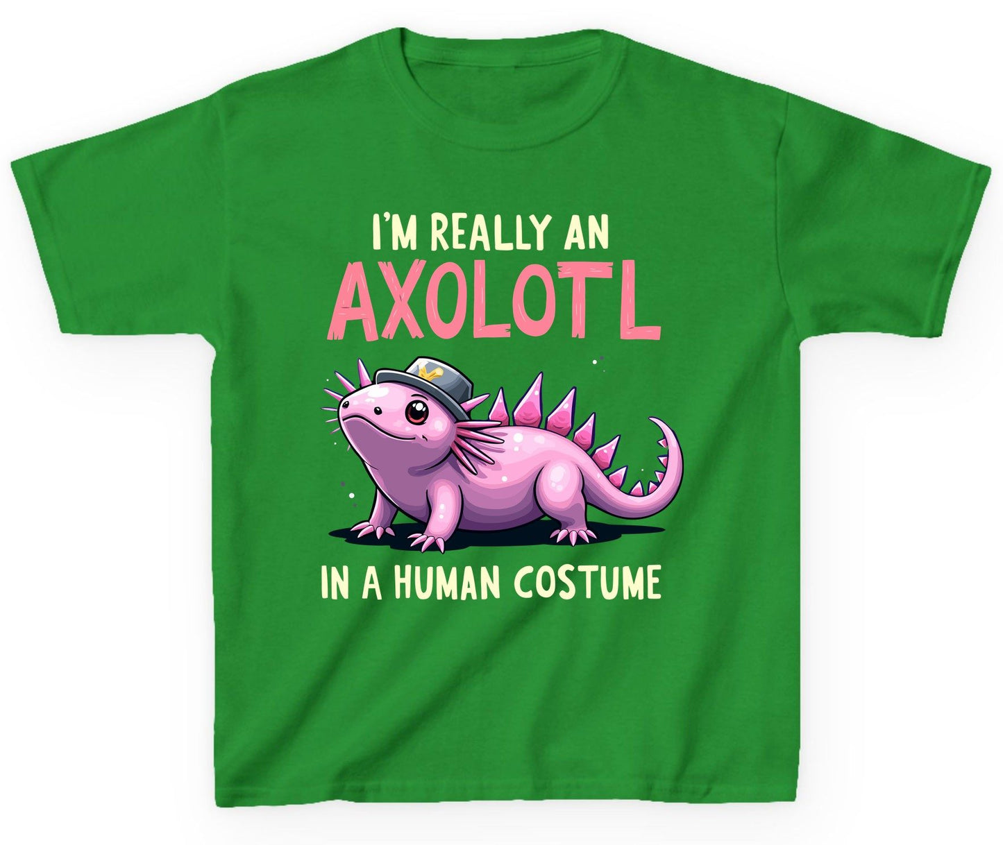 I'm Really an Axolotl in a Human Costume axolotl Youth T-Shirt Irish Green product mockup